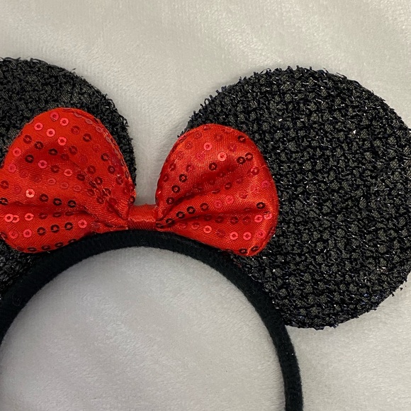 Minnie Mouse Red Minnie Mouse Ears, Sparkly Mouse Ears - Picture 3 of 3